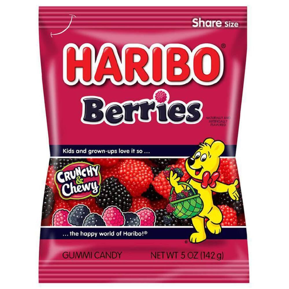 Product image of Haribo Gummi Raspberries Gummy Candy Bag 5 oz 5 oz