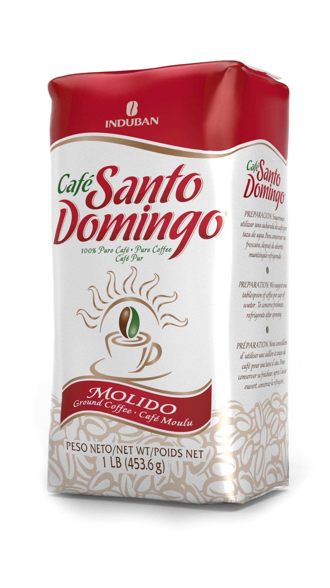 Product image of Café Santo Domingo INDUBAN Ground Coffee Bag Product from the Dominican Republic 16 oz 16 oz