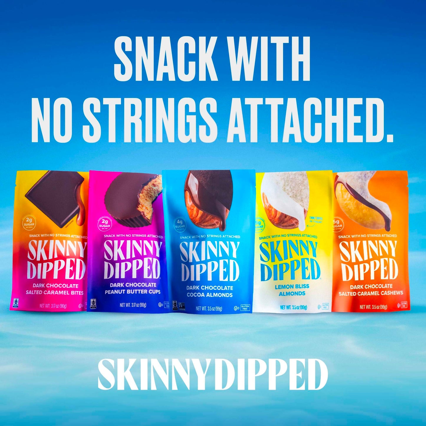 Product image of SKINNYDIPPED Lemon Bliss Yogurt Covered Almonds Healthy Snack Plant Protein Gluten Free Resealable Bags 3.5