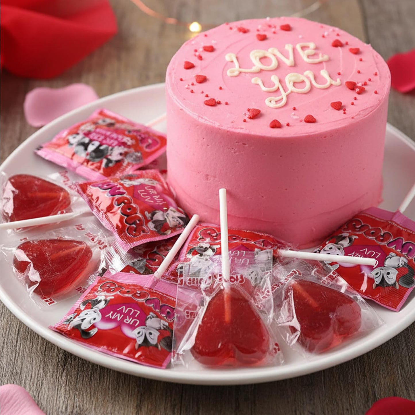 Product image of Adams and Brooks Inc. Luv Pops Heart-Shaped Lollipops Cherry Flavored Individually Wrapped Tub Valentine's