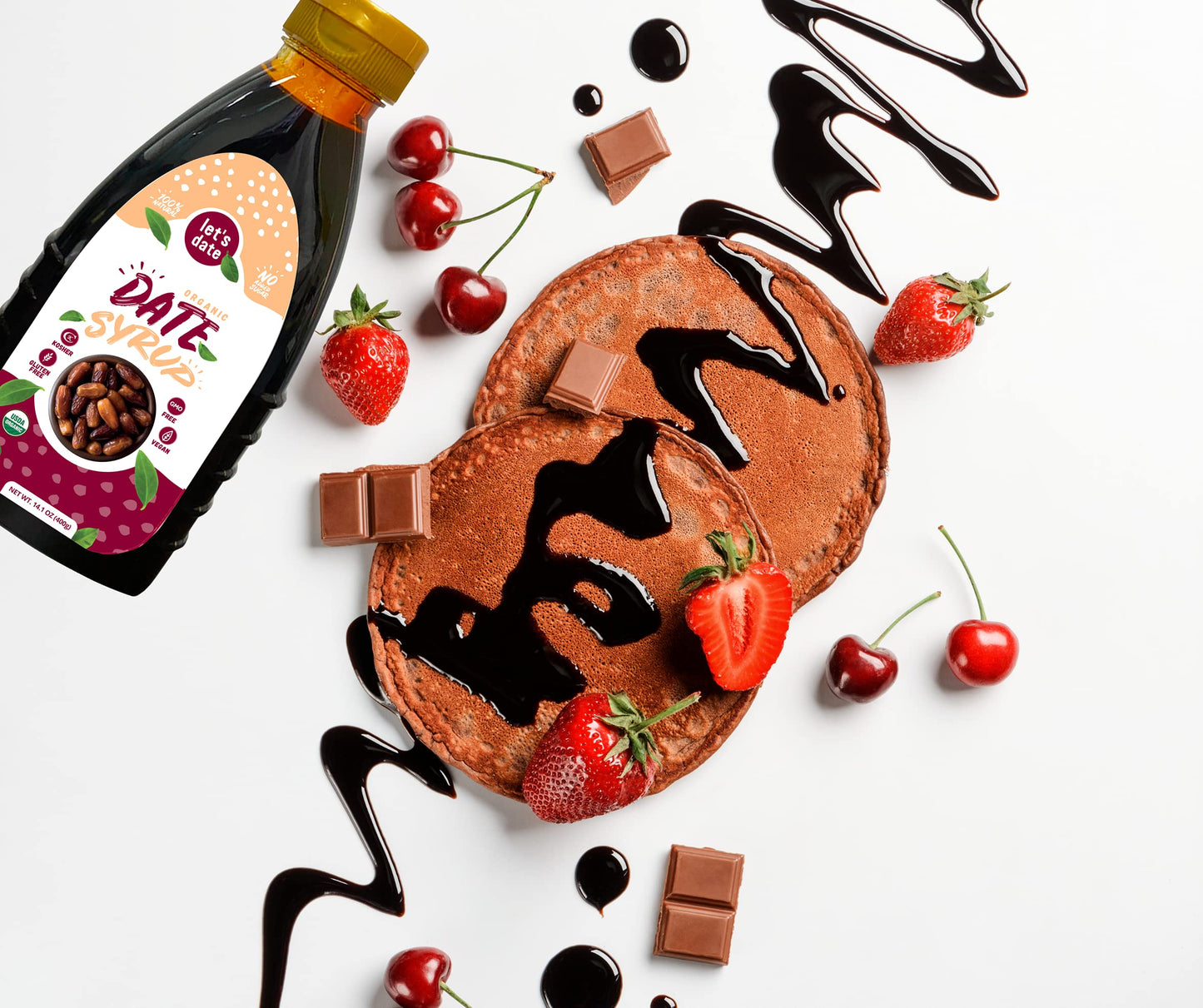 Product image of Let's Date Organic Date Syrup Healthy Sugar Substitute No Added Sugar Vegan Paleo Gluten Free Kosher Non-GMO