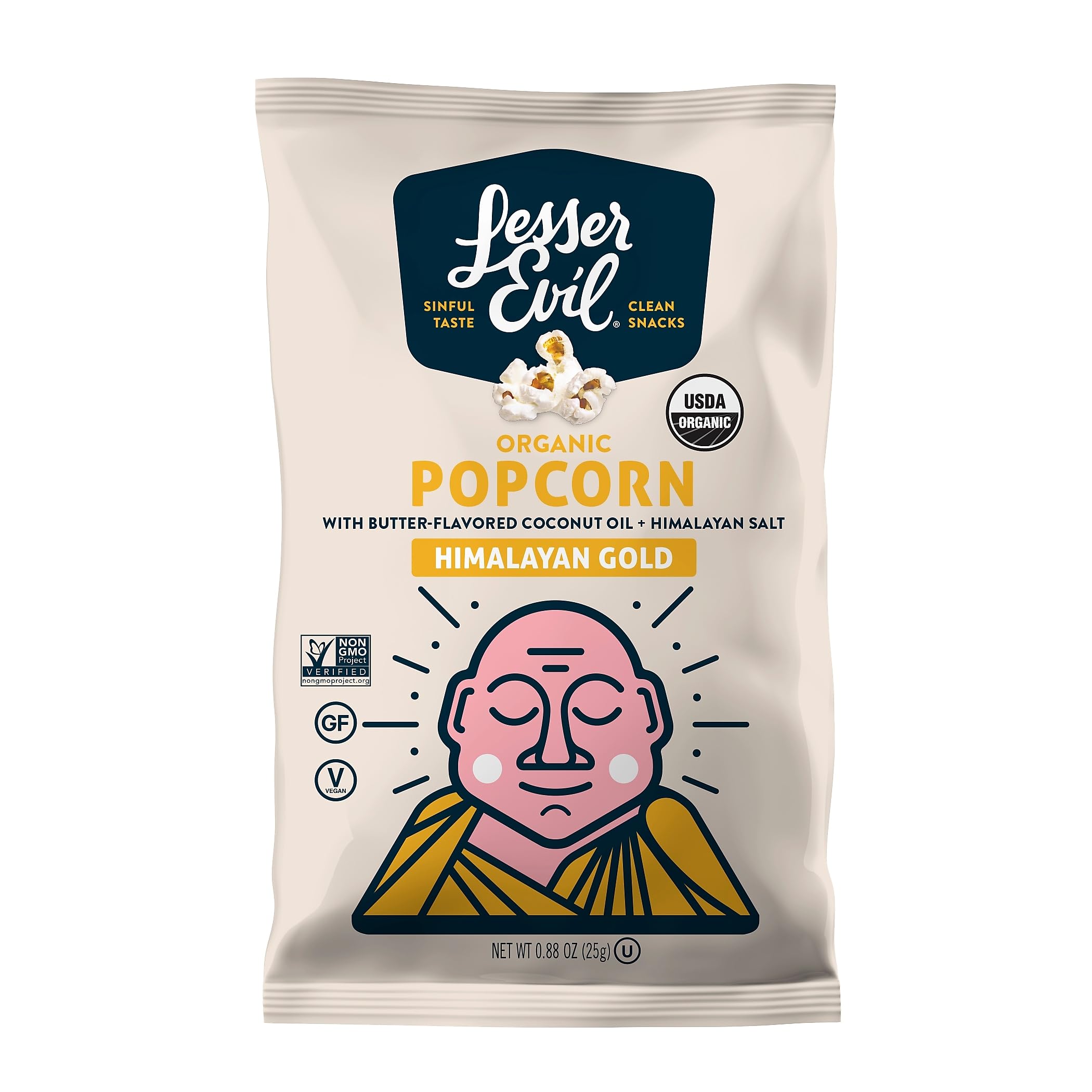 Product image of LesserEvil Organic Popcorn Himalayan Gold 0.88 oz 0.88 oz Pack of 18
