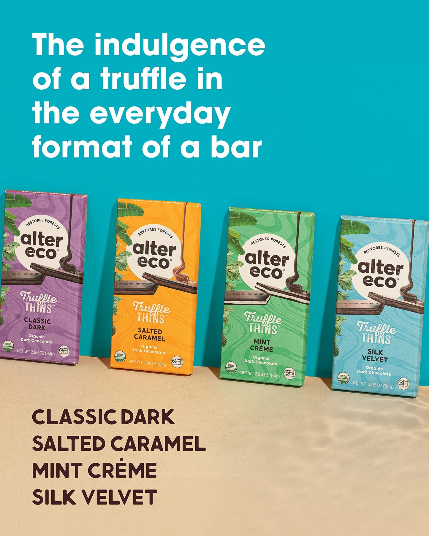 Product image of Alter Eco Chocolate Candy Mint Creme Truffle Thins Gluten-Free Non-GMO Fair Trade No Additives or Artificial