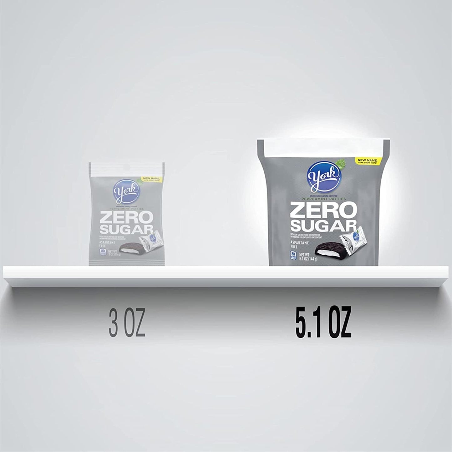 Product image of YORK Zero Sugar Chocolate Peppermint Patties Candy Individually Wrapped Aspartame Free Bag 5.1 oz 5.1 oz