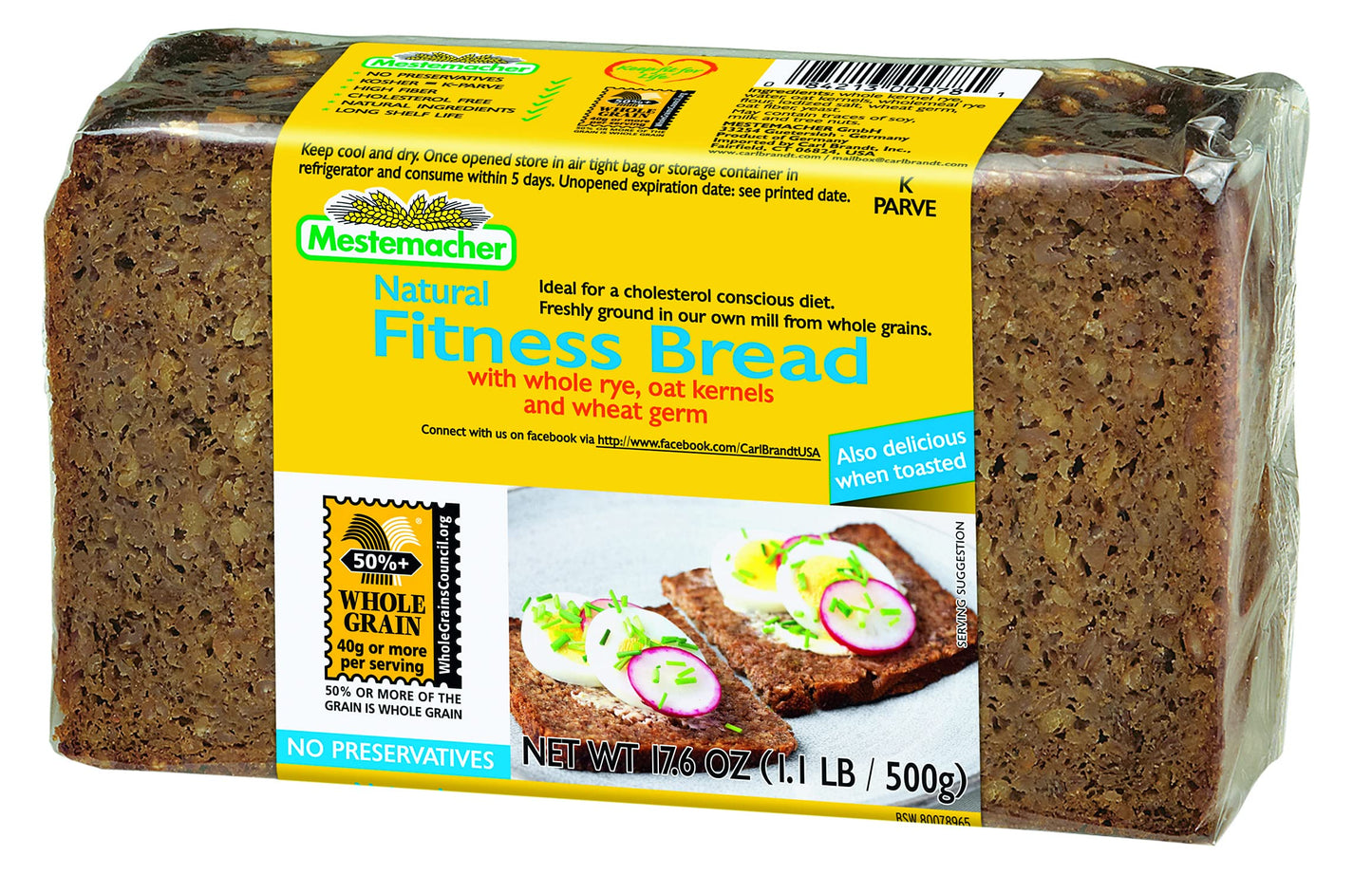 Product image of Mestemacher Whole Grain Bread Fitness 17.6 oz 17.6 oz Pack of 6