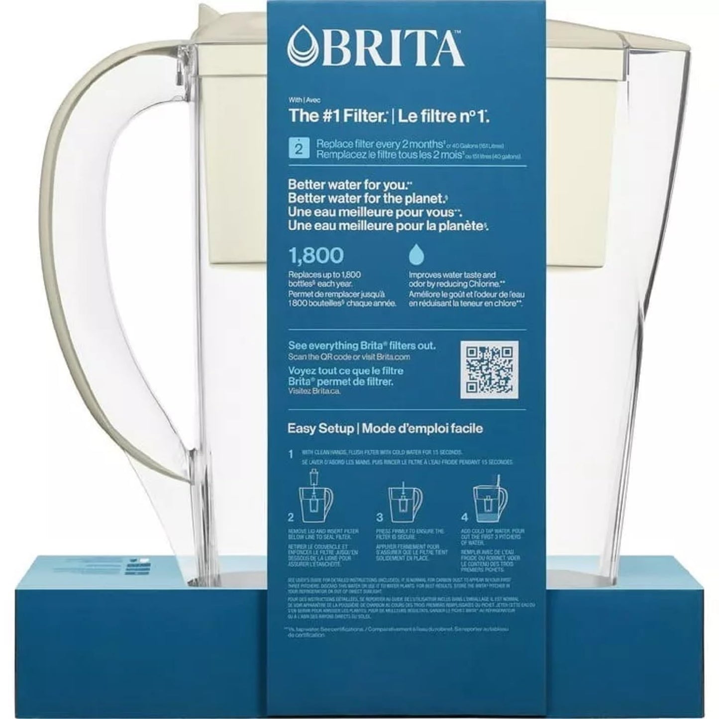 Product image of Brita Space Saver 6 Cup Water Filter Pitcher 1 Standard Filter Beige