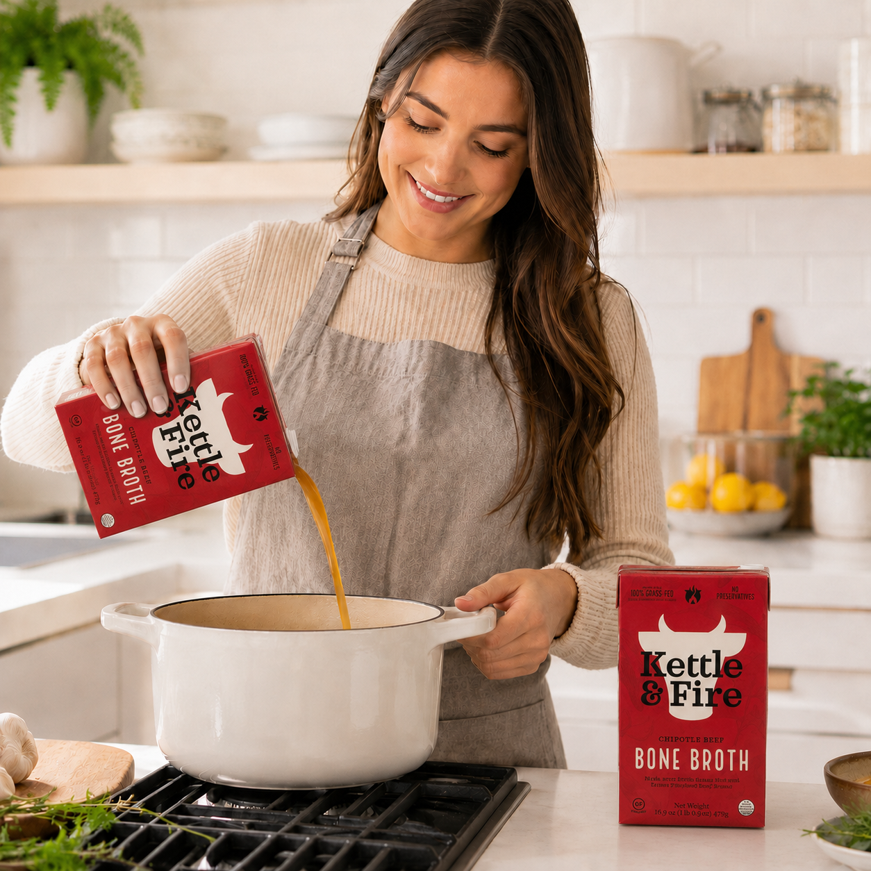Kettle and Fire Chipotle Beef Bone Broth Keto Paleo Whole 30 Approved Gluten Free High in Protein and Collagen (Pack of 3)