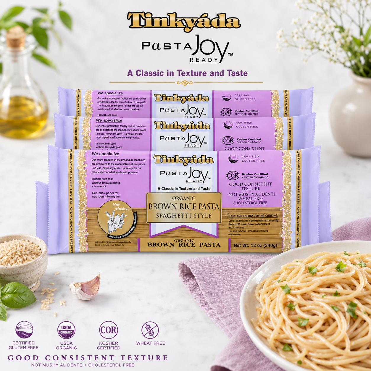 Tinkyada Brown Rice Pasta, Spaghetti, Organic, 12-Ounce (Pack of 6)
