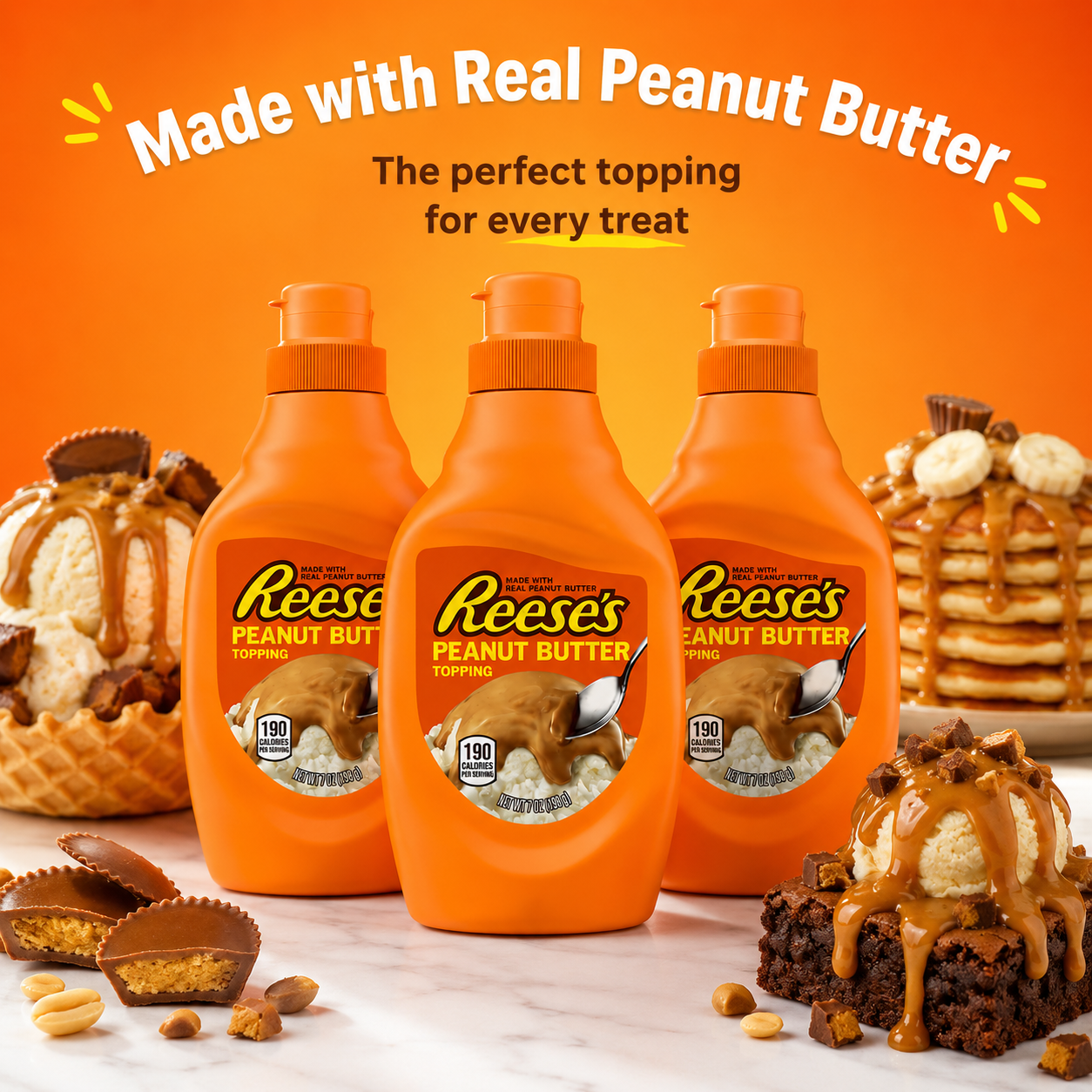 Reese's Peanut Butter Topping 7-oz Bottle
