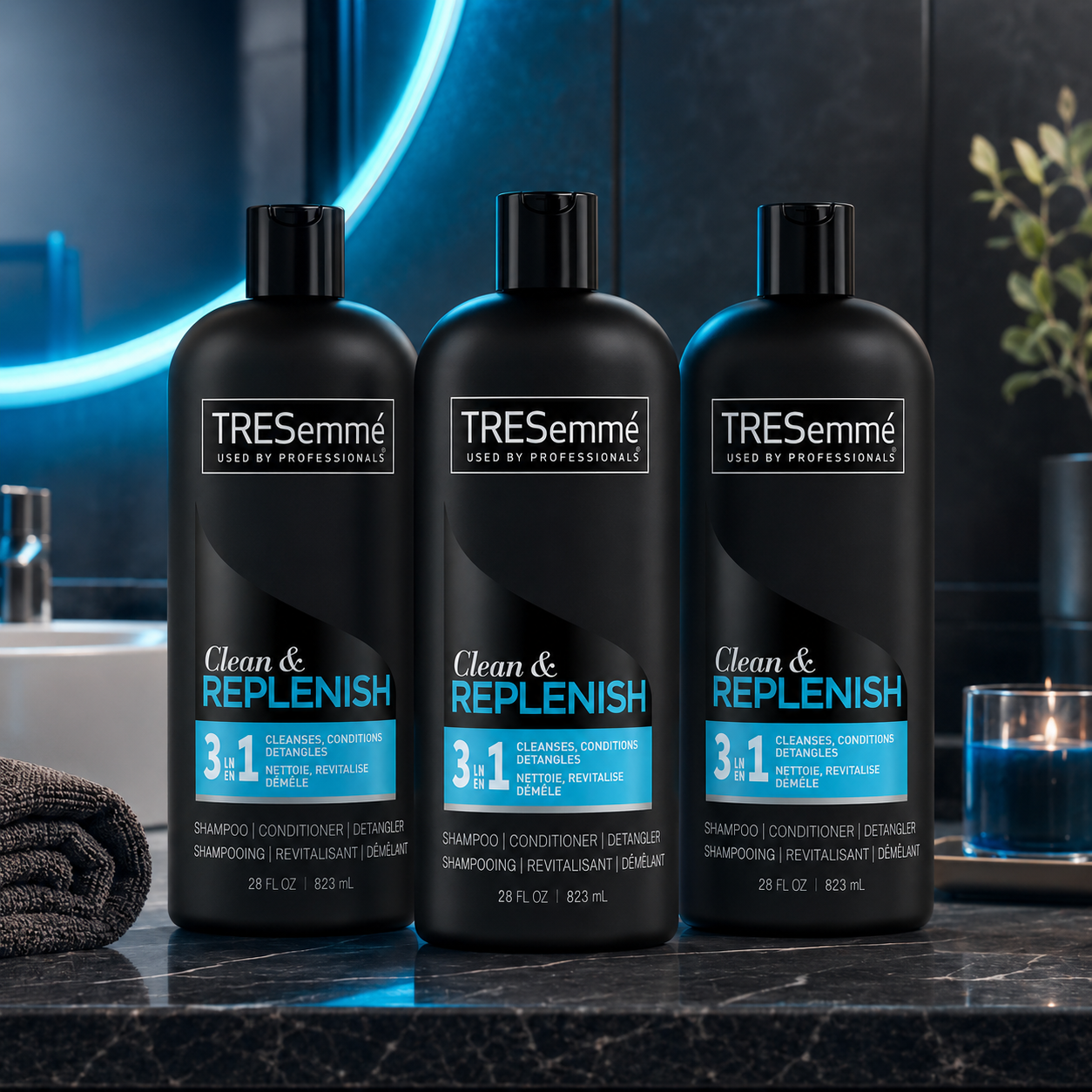 TRESemme Clean & Replenish 3-in-1 Shampoo Conditioner & Detangler 28 fl oz