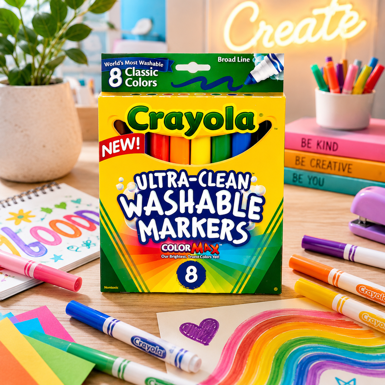 Crayola Broad Line Washable Markers Classic Colors 8 Markers