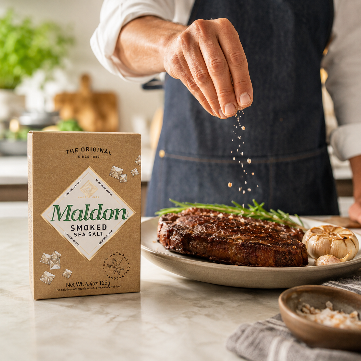 Maldon Salt Smoked Sea Salt Flakes 4.4 oz Natural Gently 125 g