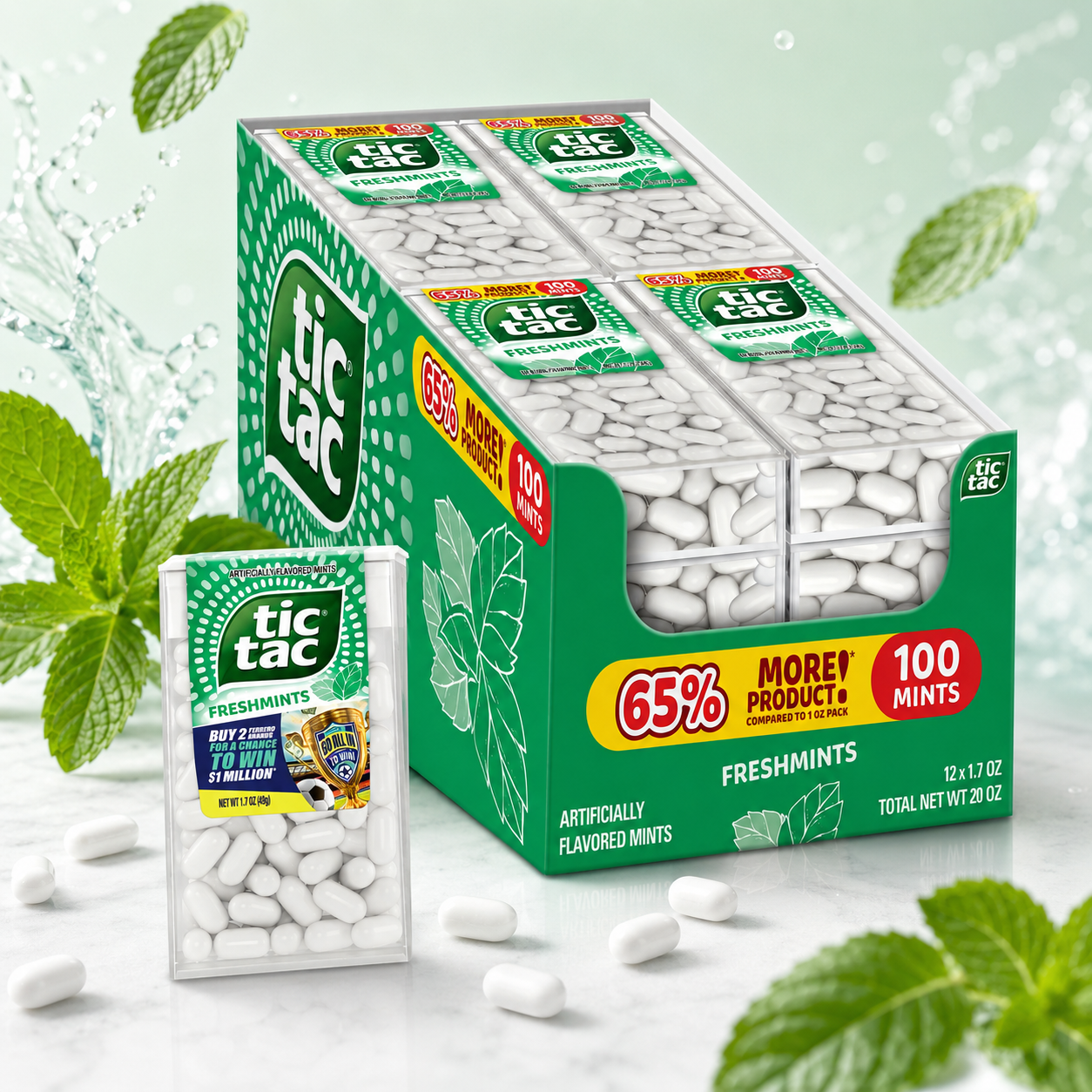 Tic Tac Freshmints On the Go Breath Mints Pocket Sized 1.7 oz