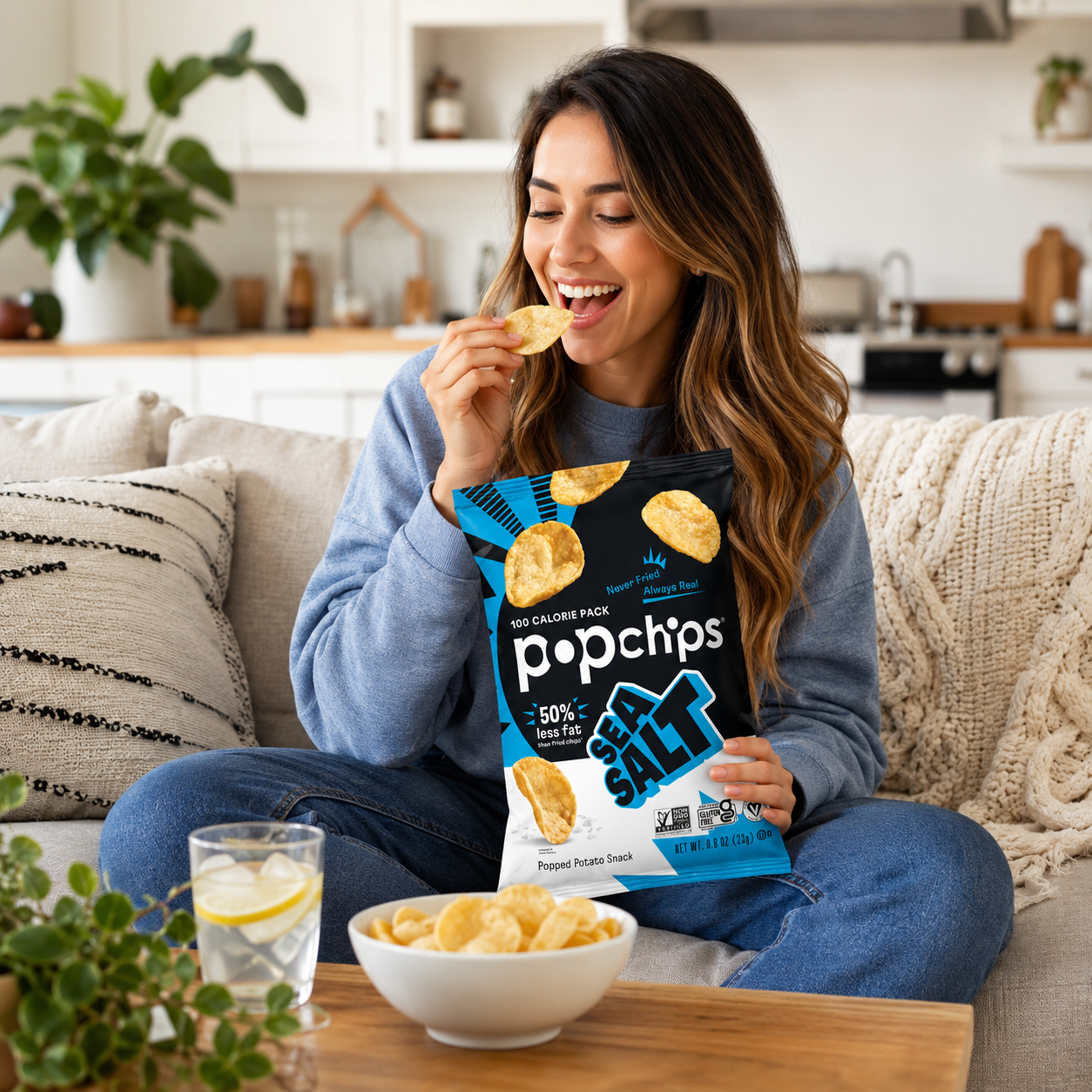 Popchips Sea Salt Potato Chips Single Serve 0.8 oz