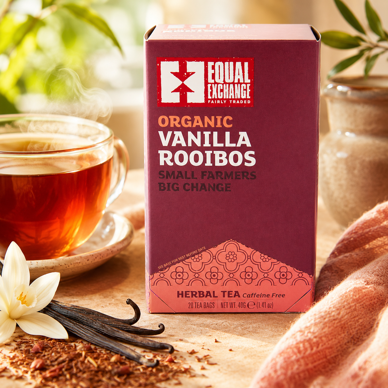 Equal Exchange Vanilla Rooibos Vanilla Organic Vanilla Rooibos Tea 20 Count