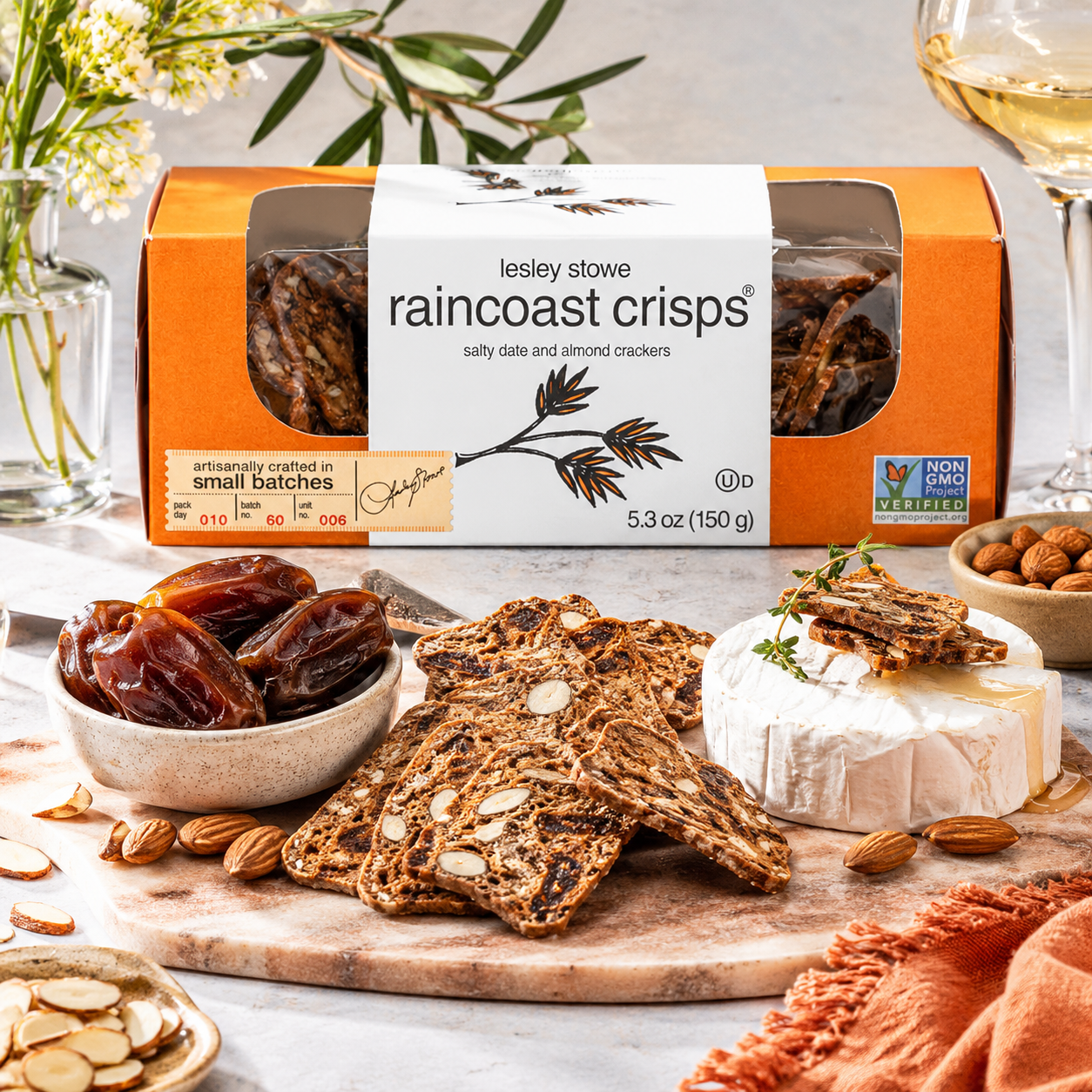 Raincoast Crisps Salty Date and Almond Crackers 5.3 Ounce