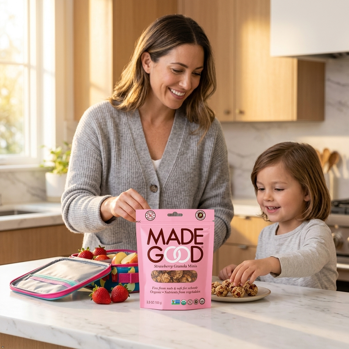 MadeGood Strawberry Granola Minis, 6 Pouches, 3.5 oz Each MadeGood