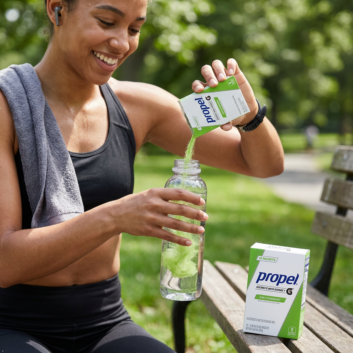 Propel Powder Packets Kiwi Strawberry With Electrolytes, 10 Count (Pack of 5) Propel