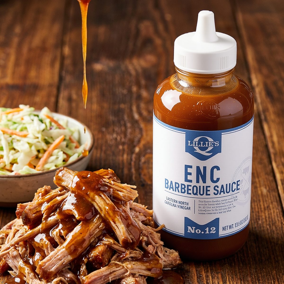 Lillie's Q - ENC Barbeque Sauce, Gourmet Spicy Vinegar BBQ Flavor (13.6 oz) Lillie's Q