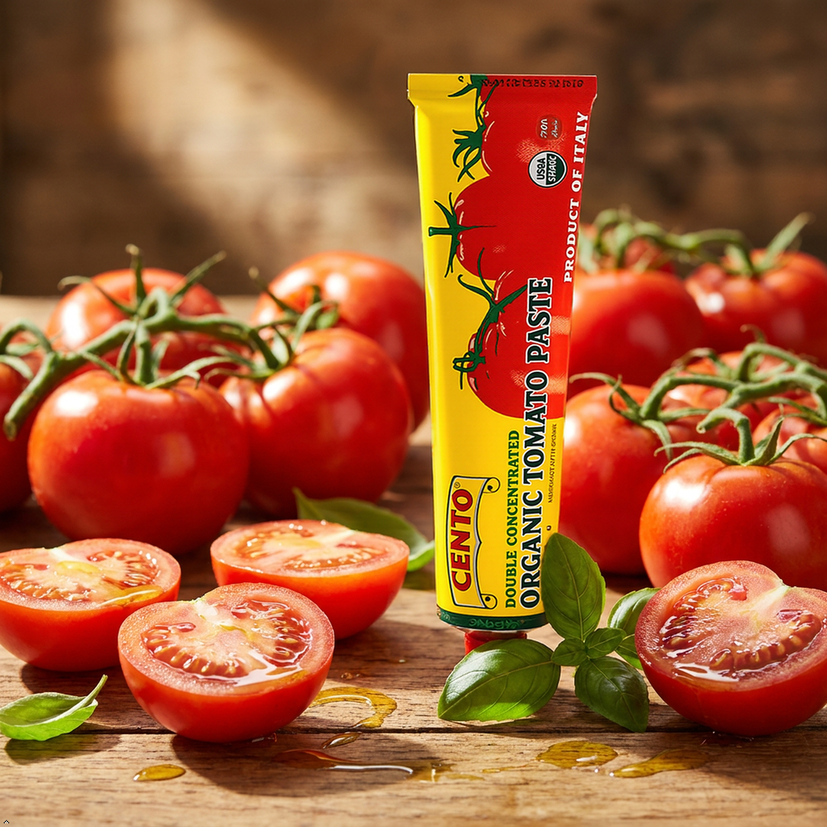 Cento Double Concentrated ORGANIC Tomato Paste 4.56 oz tubes (Pack of 2) Cento