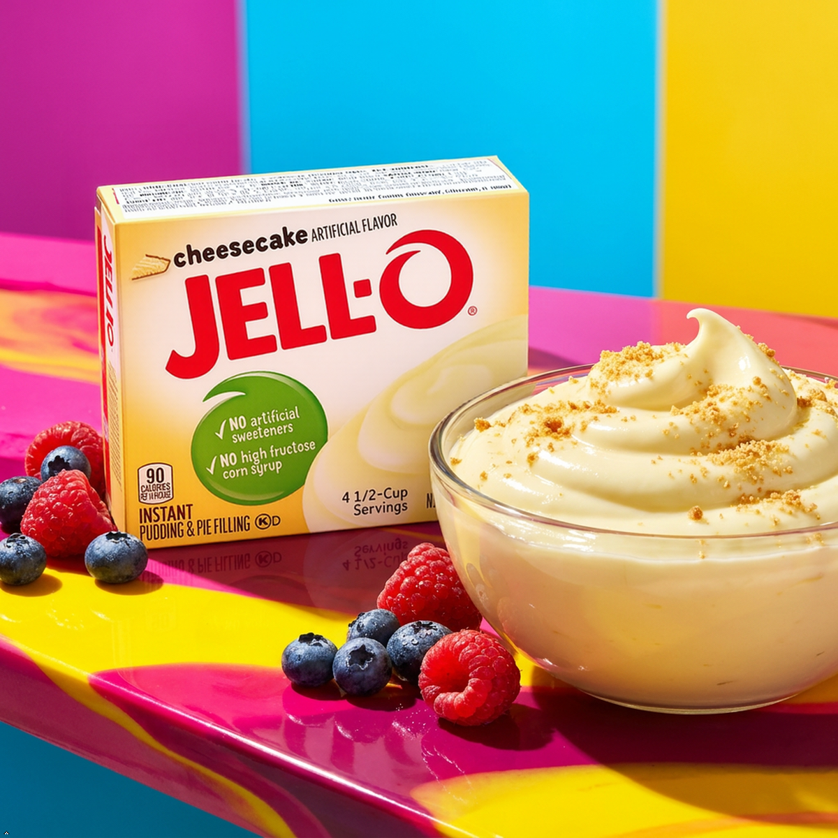 Jell-O Instant Pudding & Pie Filling, Cheesecake Flavored, Fat (Pack of 3) Jell-O