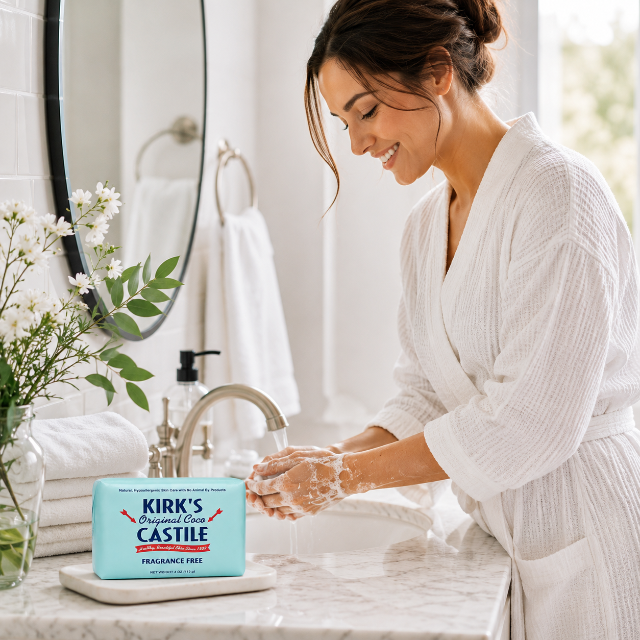Kirk's Coco Castile Soap, Fragrance Free (Pack of 5)