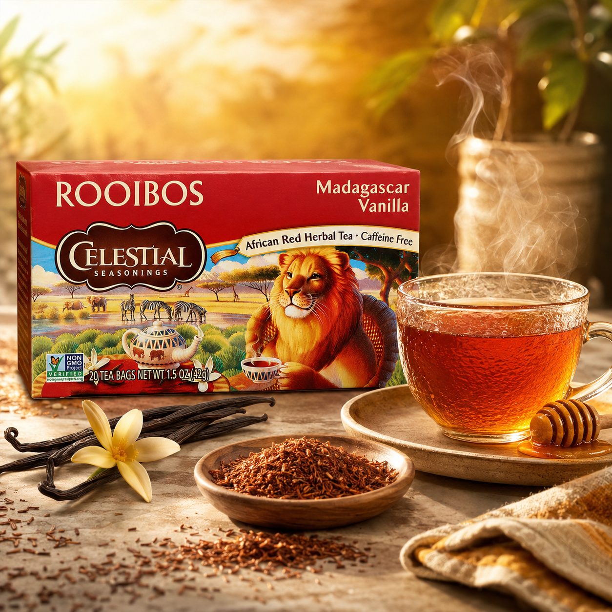 Celestial Seasonings Madagascar Vanilla Red Tea 20 Count Tea Bags (Pack of 20)
