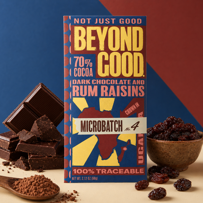 Beyond Good 70% Rum Raisins Microbatch Chocolate Bar, 2.12 Ounce