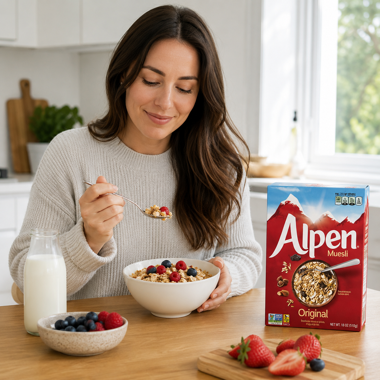 Alpen Muesli Original Cereal, Heart Healthy Cereal with Wheat Flakes, Rolled Oats, Nuts and Raisins, Non-GMO Project Verified, 14 OZ Box (Pack of 6)