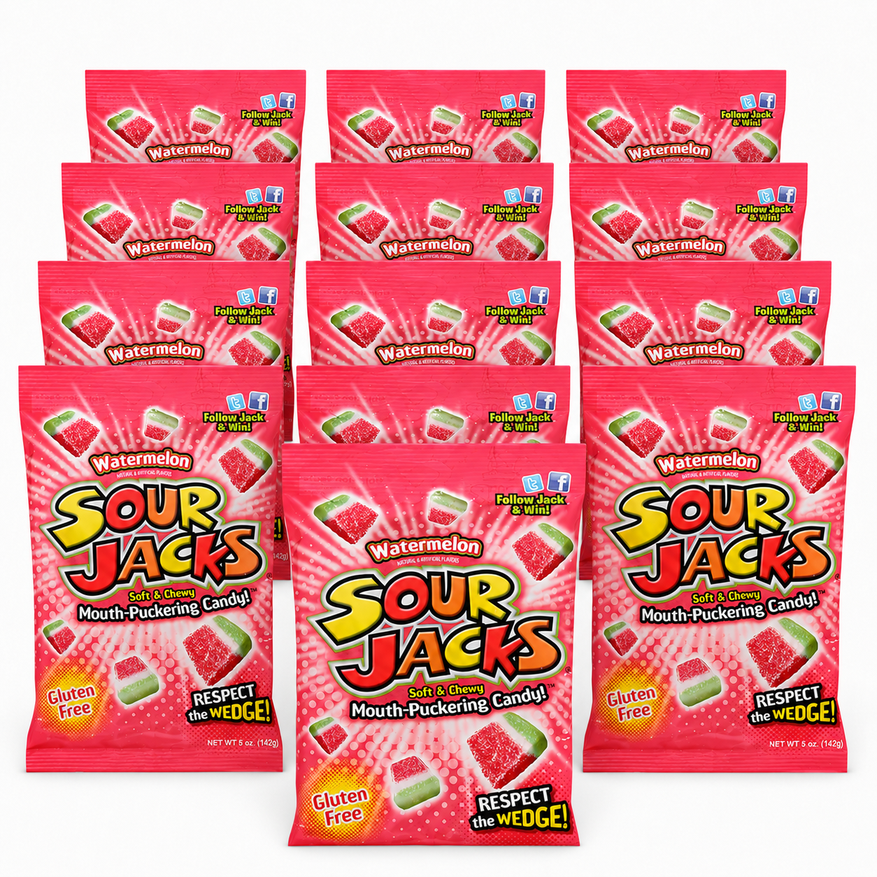 Sour Jacks Watermelon Soft and Chewy Mouth Puckering Candy 5 oz