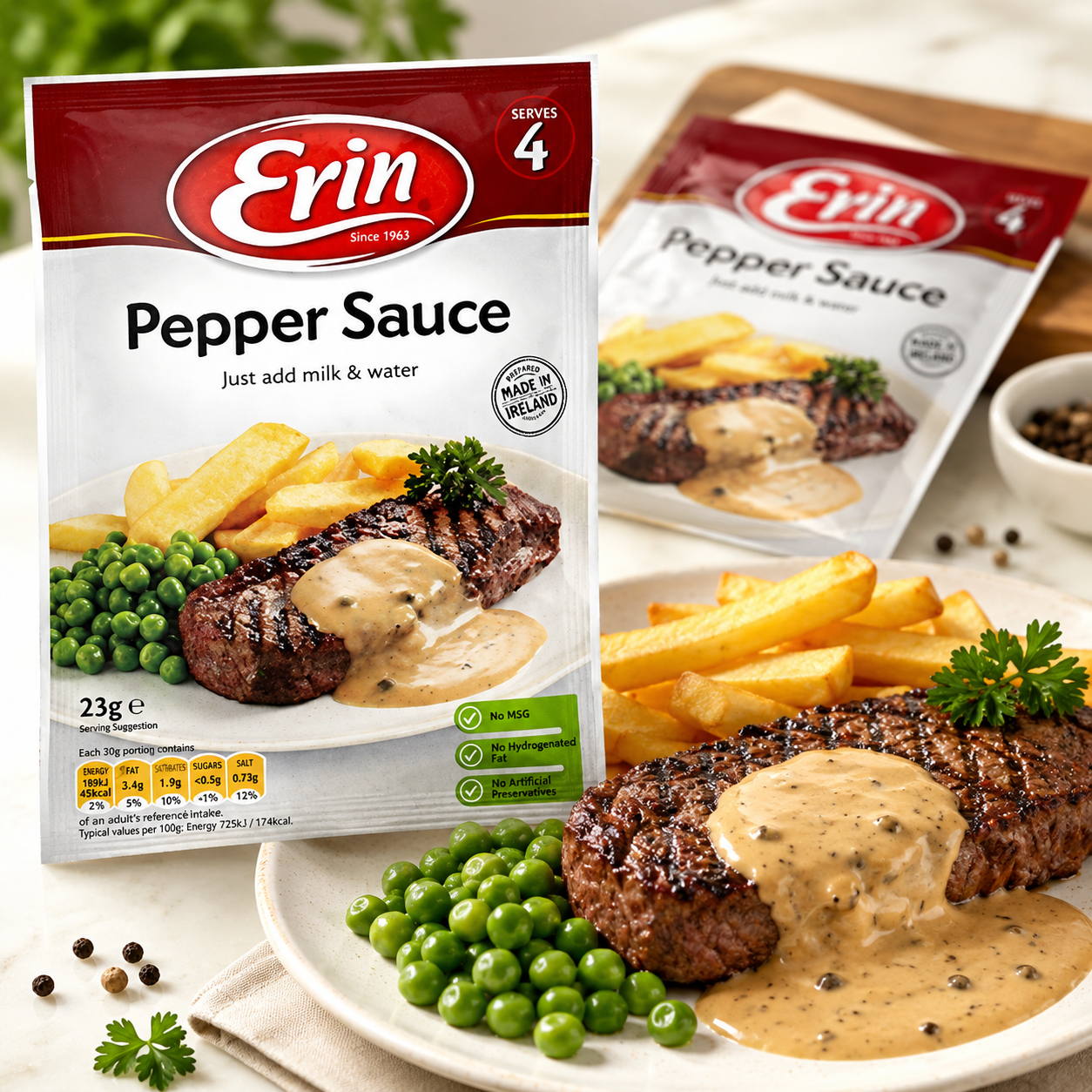 Erin Pepper Sauce Irish Peppercorn Sauce per Bag 0.81 oz