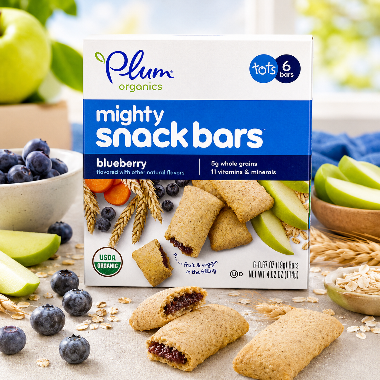 Plum Organics Mighty 4 Essential Nutrition Bars Blueberry with Carrot Organic 0.67 oz