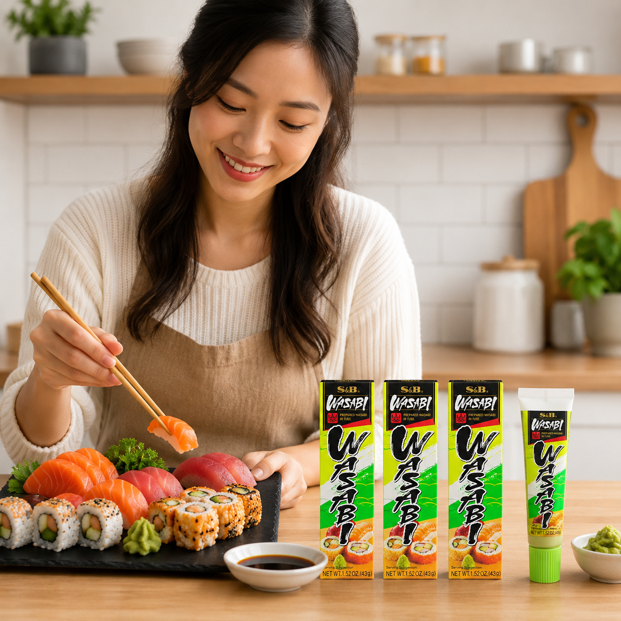 S&B Prepared Wasabi Paste In Tube 3 Packs 1.52 oz