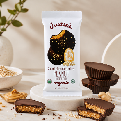 Justin's Organic Dark Chocolate Crispy Peanut Butter Cups 1.32 oz
