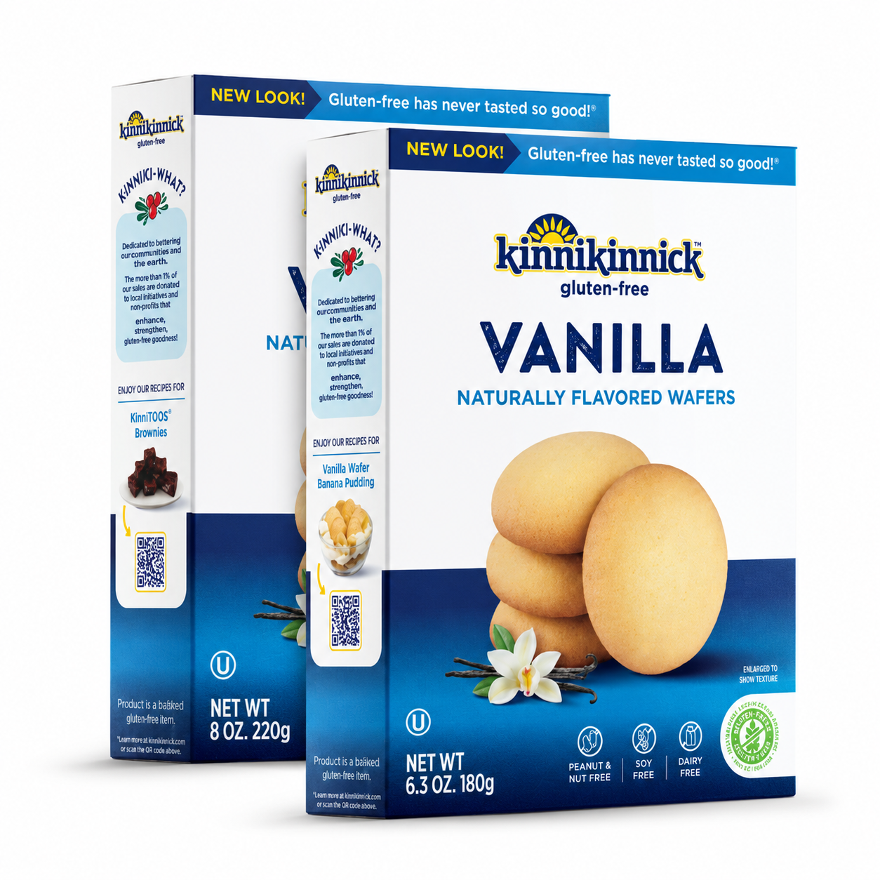 Kinnikinnick Vanilla Wafers Gluten Free Allergy Friendly Cookies Boxes 6.3 oz