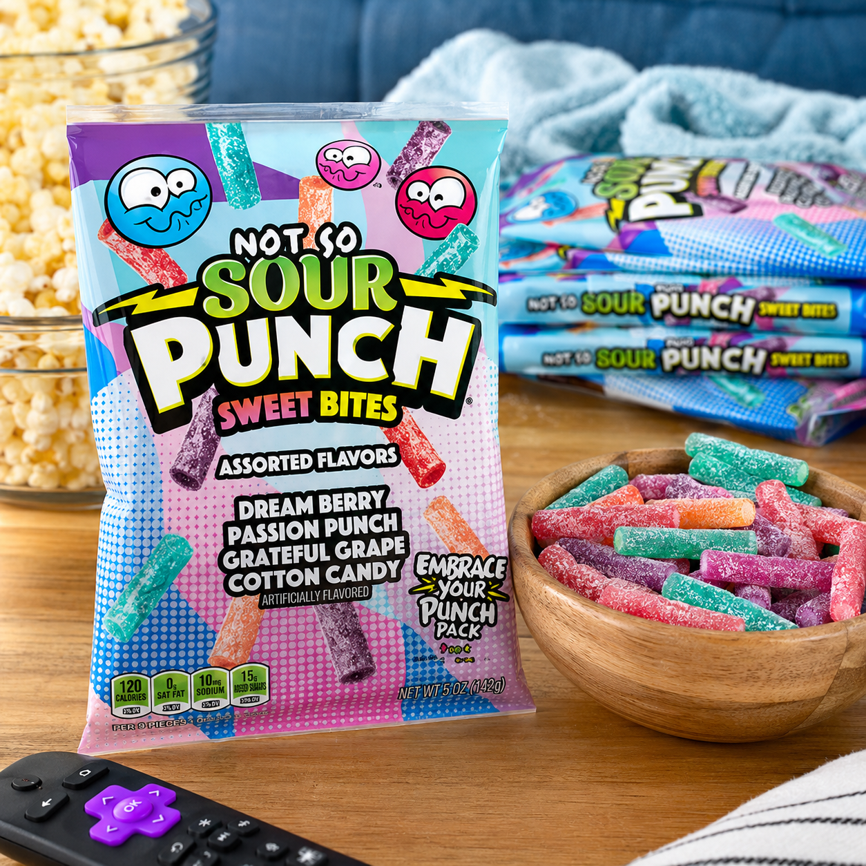 Sour Punch Sweet Bites Assorted Flavors Cotton Candy 5 oz