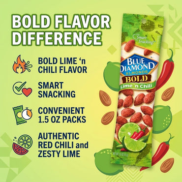 Blue Diamond Almonds, Lime and Chili, 1.5-Ounce Packages (Pack of 12) Blue Diamond Almonds