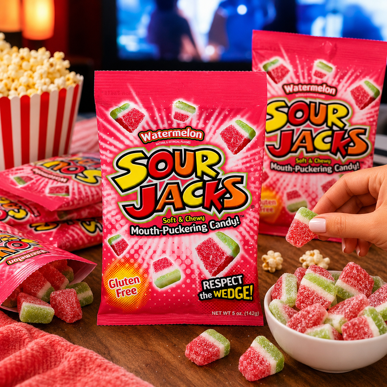 Sour Jacks Watermelon Soft and Chewy Mouth Puckering Candy 5 oz