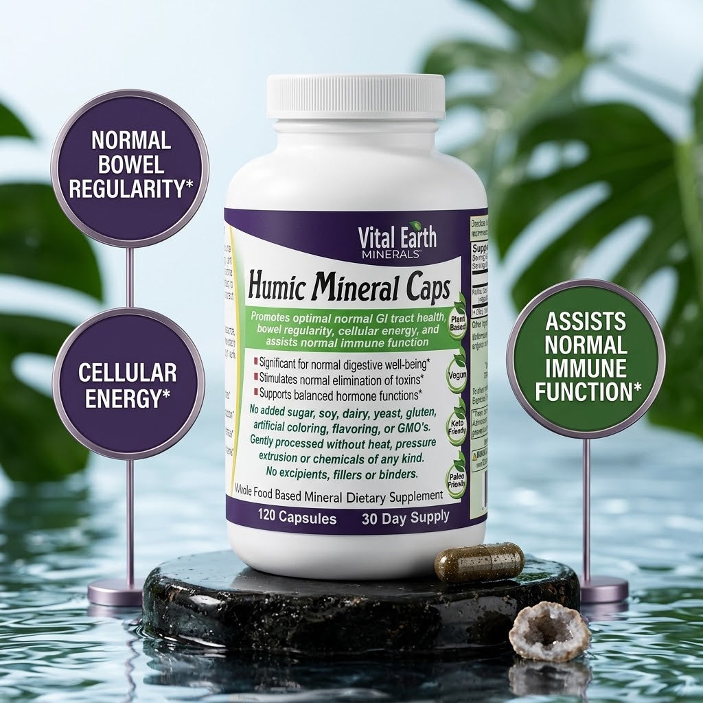 Vital Earth Minerals Humic Minerals Capsules, 70+ Trace Minerals, 120 Count Vital Earth Minerals