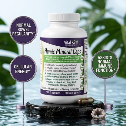 Vital Earth Minerals Humic Minerals Capsules, 70+ Trace Minerals, 120 Count Vital Earth Minerals