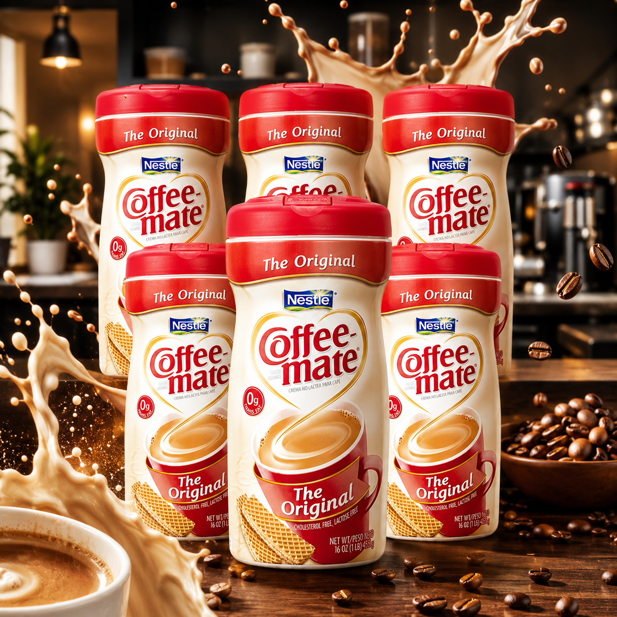 Nestle Coffee-mate Powdered Coffee Creamer Original Non-Dairy 16-Ounce Container (Pack of 6)