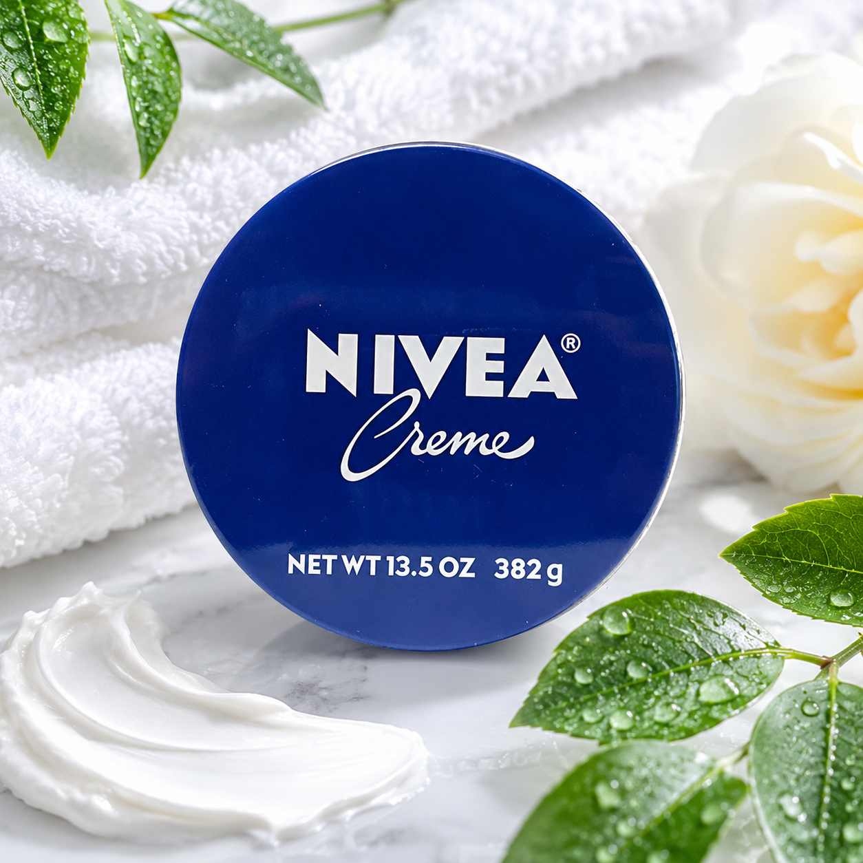 Nivea Creme Tin Whole Body Moisturizer for Acne-Prone Skin, Alcohol-Free & Antiseptic 400ml