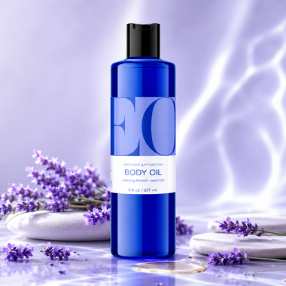 EO Body Oil French Lavender for Massage & Moisture 8-oz Bottles