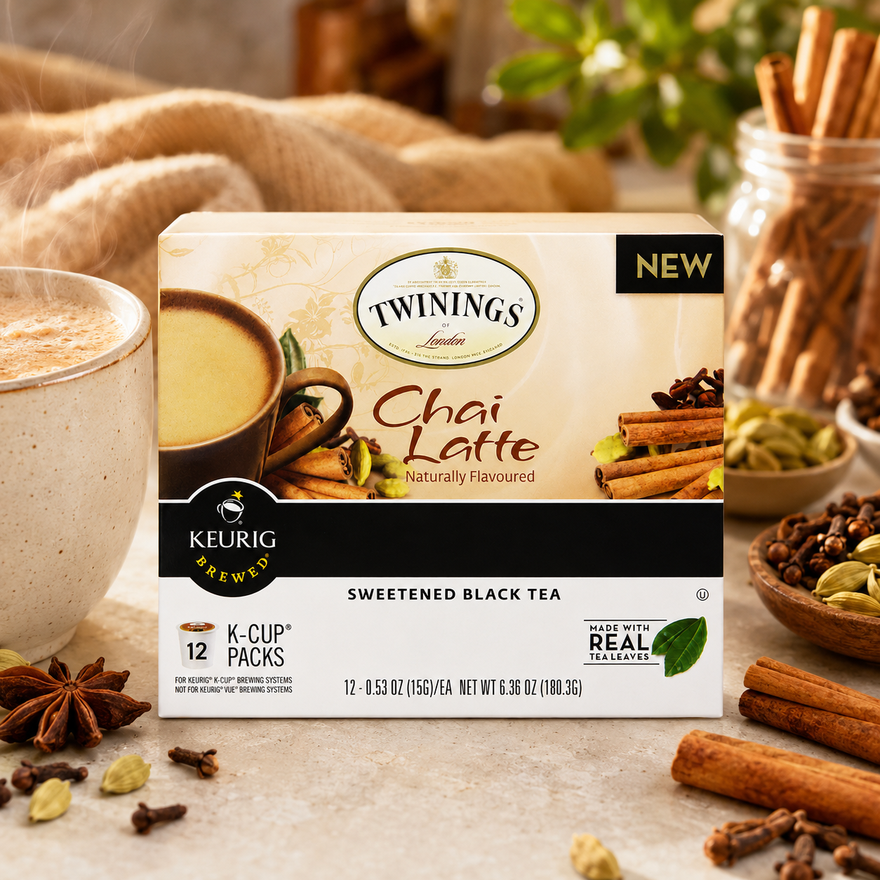 Twinings Chai Latte Tea K-Cups for Keurig