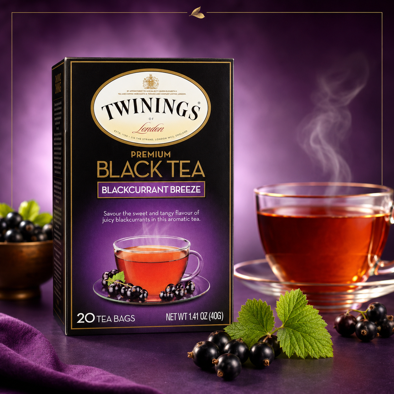 Twinings Blackcurrant Breeze Flavored Tea 20 Count
