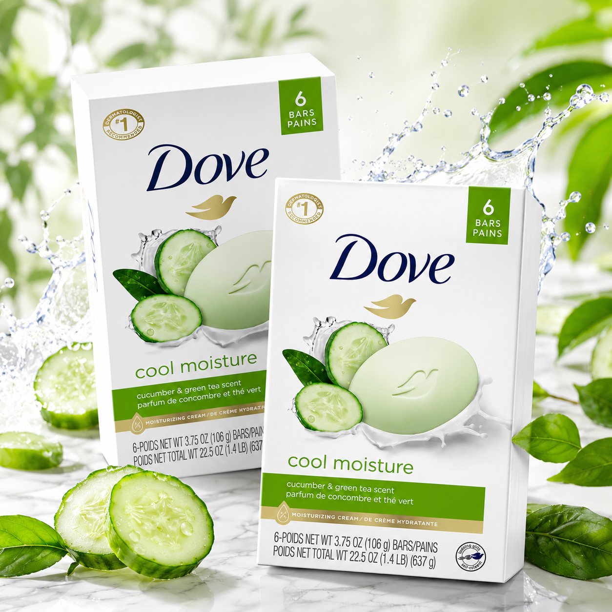 Dove Go Fresh Beauty Bar Cool Moisture 6 ct 4 oz