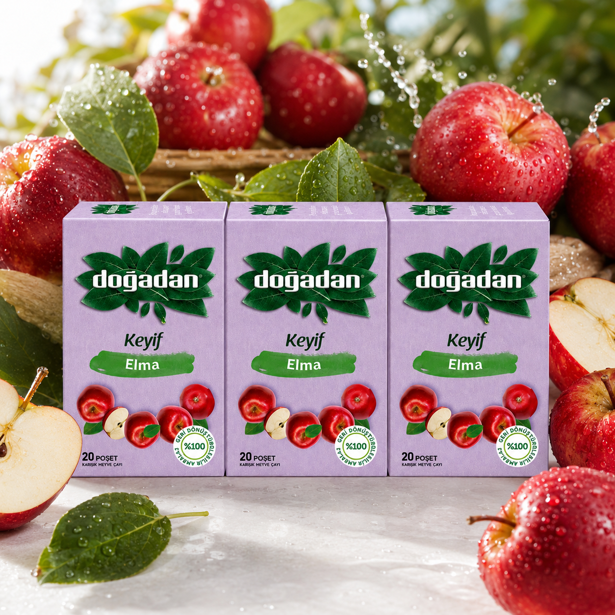 Dogadan Premium Turkish Apple Tea Elma Cayi 20 Tea Bags