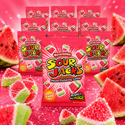 Sour Jacks Watermelon Soft and Chewy Mouth Puckering Candy 5 oz