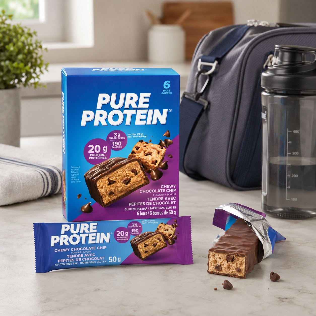 Pure Protein Bars Gluten Free Chewy Chocolate Chip 1.76 oz