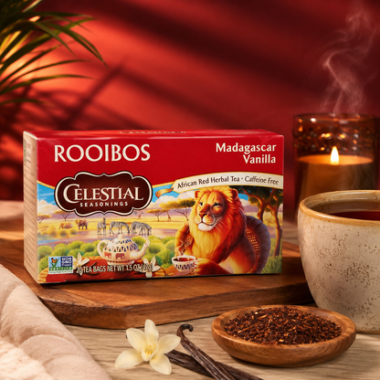 Celestial Seasonings Tea Red Rooibos Madagascar Vanilla (Pack of 3)